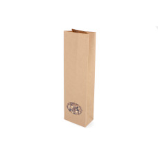 Brun bagepose med PE-barriere og vindue 80x50x280 mm, 50-pak
