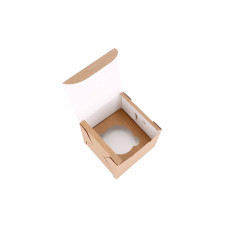 Cupcakeæske til 2 cupcakes med specialfremstillet indsats 200x100x90 mm Brun (10-pak)
