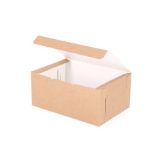 Klassisk kageæske 220x150x100 mm Naturbrun (100-pak)