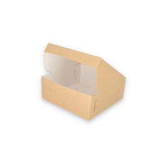 Klassisk kageæske 250x250x100 mm Naturbrun (100-pak)