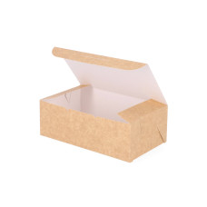 Klassisk kageæske 215x127x75 mm Naturbrun (100-pak)