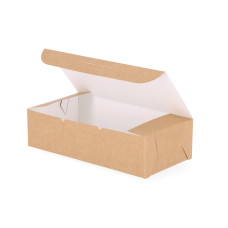 Klassisk kageæske 217x110x58 mm Naturbrun (100-pak)