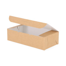 Klassisk kageæske 220x100x90 mm Naturbrun (100-pak)