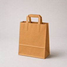 Papirpose med flade hanke i kraftpapir 260x120x350 mm brun (250-pak) Papirpose med flade hanke i kraftpapir 260x120x350 mm brun (250-pak)