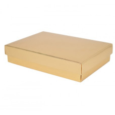 Sober æske og låg 159x112x32 mm guld (100-pak)