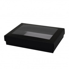 Sober æske og låg vindue 159x112x32 mm sort (100-pak)