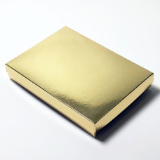 Sober æske og låg 220x160x32 mm guld (100-pak)
