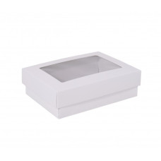 Sober æske og låg vindue 112x82x32 mm hvid (100-pak)