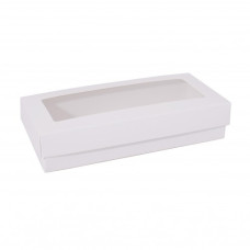 Sober æske og låg vindue 159x78x32 mm hvid (100-pak)