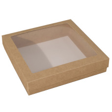 Sober æske og låg vindue 125x125x32 mm brun natur (100-pak)