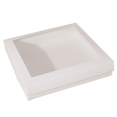 Sober æske og låg vindue 125x125x32 mm hvid (100-pak)