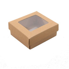Sober æske og låg vindue 78x82x32 mm brun natur (100-pak)