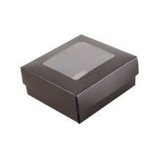Sober æske og låg vindue 78x82x32 mm sort (100-pak)