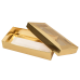 Sober æske og låg vindue 159x78x32 mm guld (100-pak)