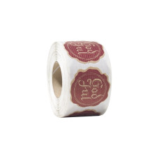 Etikett God jul Sigill natur/röd 48 mm (500-pack) Etikett God jul Sigill natur/röd 48 mm (500-pack)