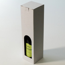 Flaskeboks vindue 88x88x340mm hvid 1 flaske (50-pak)