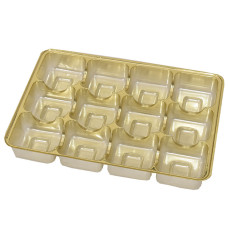 Praliné-indsats 159x112x20 mm 12 pr guld (100-pak)