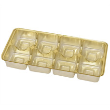 Praliné-indsats 159x78x20 mm 8 pr guld (100-pak)