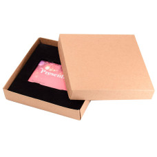 Gavekortæske Sober 125x125x25 mm brun natur (100-pak)