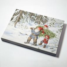 Julekalender juletræ / julemænd 365x260x35 mm(25-pak)