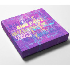 Æske med låg påskegraffiti, 125x125x25/20 mm (100-pak)