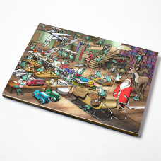 Julekalender Julemandens værksted 420x310x26 mm (25-pak)