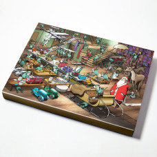 Julekalender Julemandens værksted 365x260x35 mm  (25-pak)