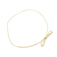 Elastisk snor i guld med knyttet sløjfe 8" (50-pakke)