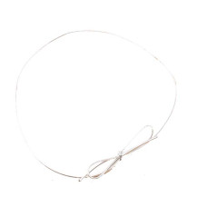 Elastisk snor i sølv med knyttet sløjfe 8" (50-pakke)